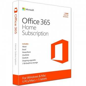 OFFICE 365 HOME 6 UTILISATEURS + 1TO STOCKAGE