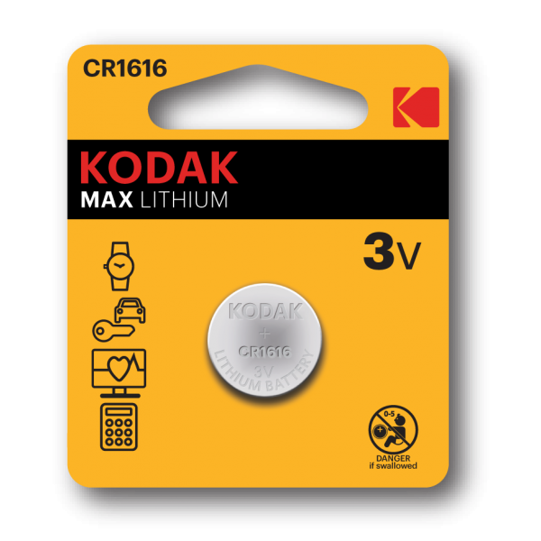 Pile Bouton Kodak CR1616 Ultra Lithium 3V (887930414740)