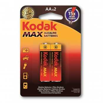 2x Piles Kodak Max Alkaline AA LR6